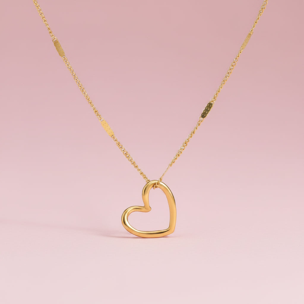 Collar con Dije de Corazón Abierto Grande