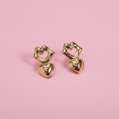 Zarcillos de Corazón Dorado