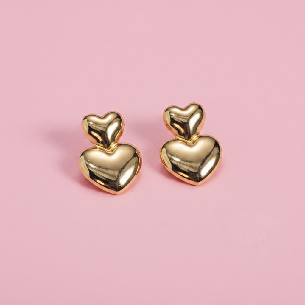 Zarcillos de Corazón Dorado