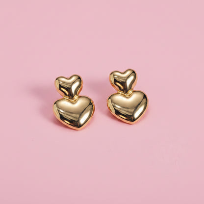 Zarcillos de Corazón Dorado