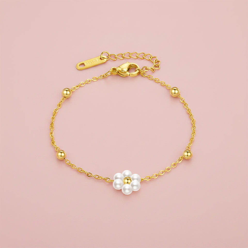 Set de Collar y Pulsera con Diseño de Flor