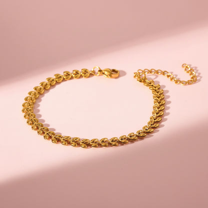 Set de Collar y Pulsera con Diseño de Hoja