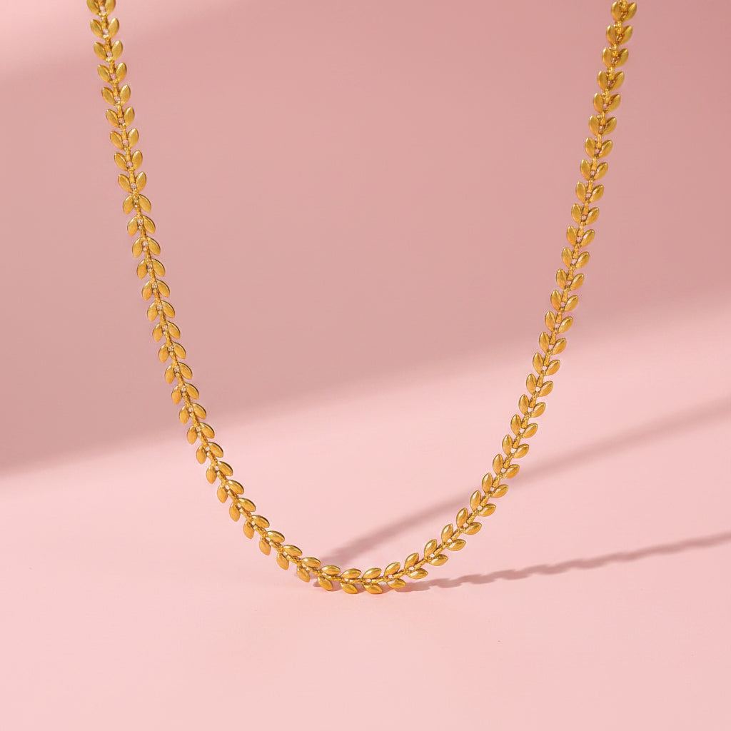 Set de Collar y Pulsera con Diseño de Hoja