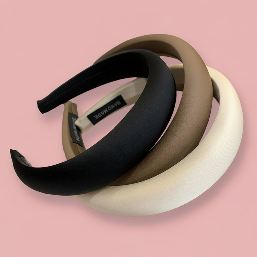 Set de Cintillos Acolchados en Tonos Neutros Elegantes